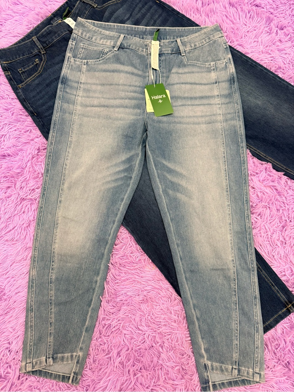 HALARA bundle of Large Petite Light Wash and dark blue wash denim jeans